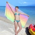 thumbnail image 6 of Dreamtimes Rainbow Striped Beach Towel,Absorbent Quick Dry Sport Towel Oversized Lightweight Soft Bath Towel for Travel Sports Pool Swimming Bath Camping 30x60in, 6 of 7