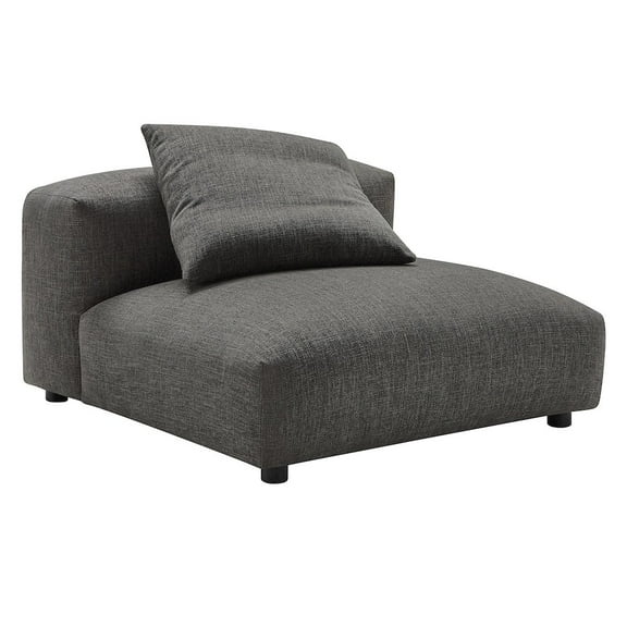 Modway Solace Modular Upholstered Fabric Armless Chair in Charcoal