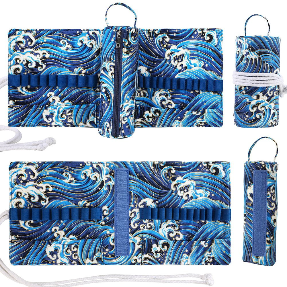 Crochet Hook Roll Bag Crochet Tool Storage Bag Knitting Needle Case for Crafting Crocket Project Accessories Organiser