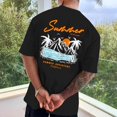 thumbnail image 5 of Mens Graphic t-Shirts Casual Oversized Letter Print Beach Shirts Baggy Cotton Short Sleeve Tshirt Summer tee Top,mens printed t shirts，graphic shirts for men, 5 of 5