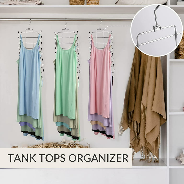 Topekada 6 Pack Bra Hangers, 8 Tier Tank Top Clothes Hanger Space Saver,  Blouse Hangers for Closet Organization, College Students Apartment Dorm for  Bra, Skirt, Jeans, Shorts(Tops) 
