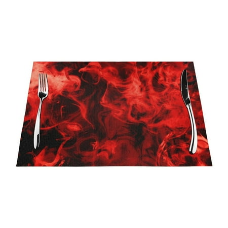 

XMXY Woven Placemats Set of 6 PCS Smoke Background Texture Table Mats Washable Heat Resistant Placemats