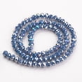 thumbnail image 2 of Electroplate Glass Beads Strands Opaque Solid color AB color Plated Faceted Rondelle Steel Blue 3.5~3.8x3mm Hole: 0.4mm 105~110pcs/strand 29~31cm, 2 of 2