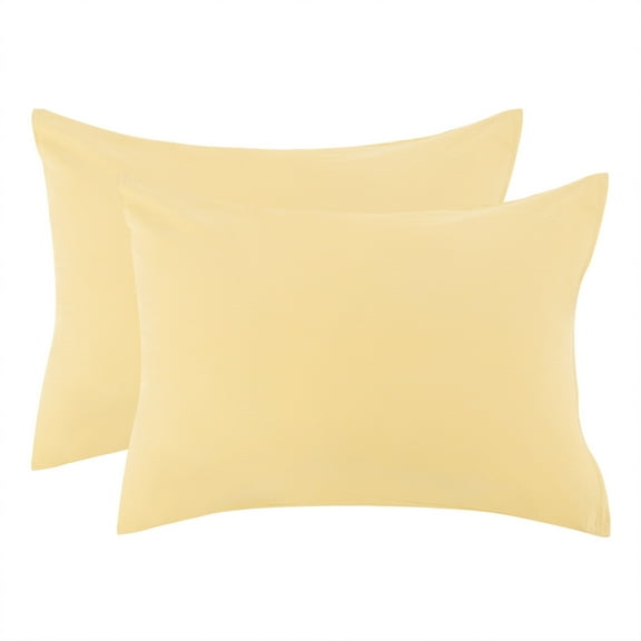 Unique Bargains Pillowcases 2-Piece Egyptian Cotton Pillow Cover Yellow King