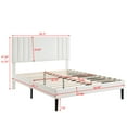 thumbnail image 3 of Aukfa Queen Size Bed Frame with Upholstered Adjustable Headboard, Faux Leather Platform Bed with Wood Slats Support, No Box Spring Needed, White, 3 of 8
