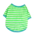 thumbnail image 1 of Dog Striped Round Neck T-Shirt - Polyester. Korean Style, Comfortable, Elastic, Suitable for Daily Wear, 1 of 4