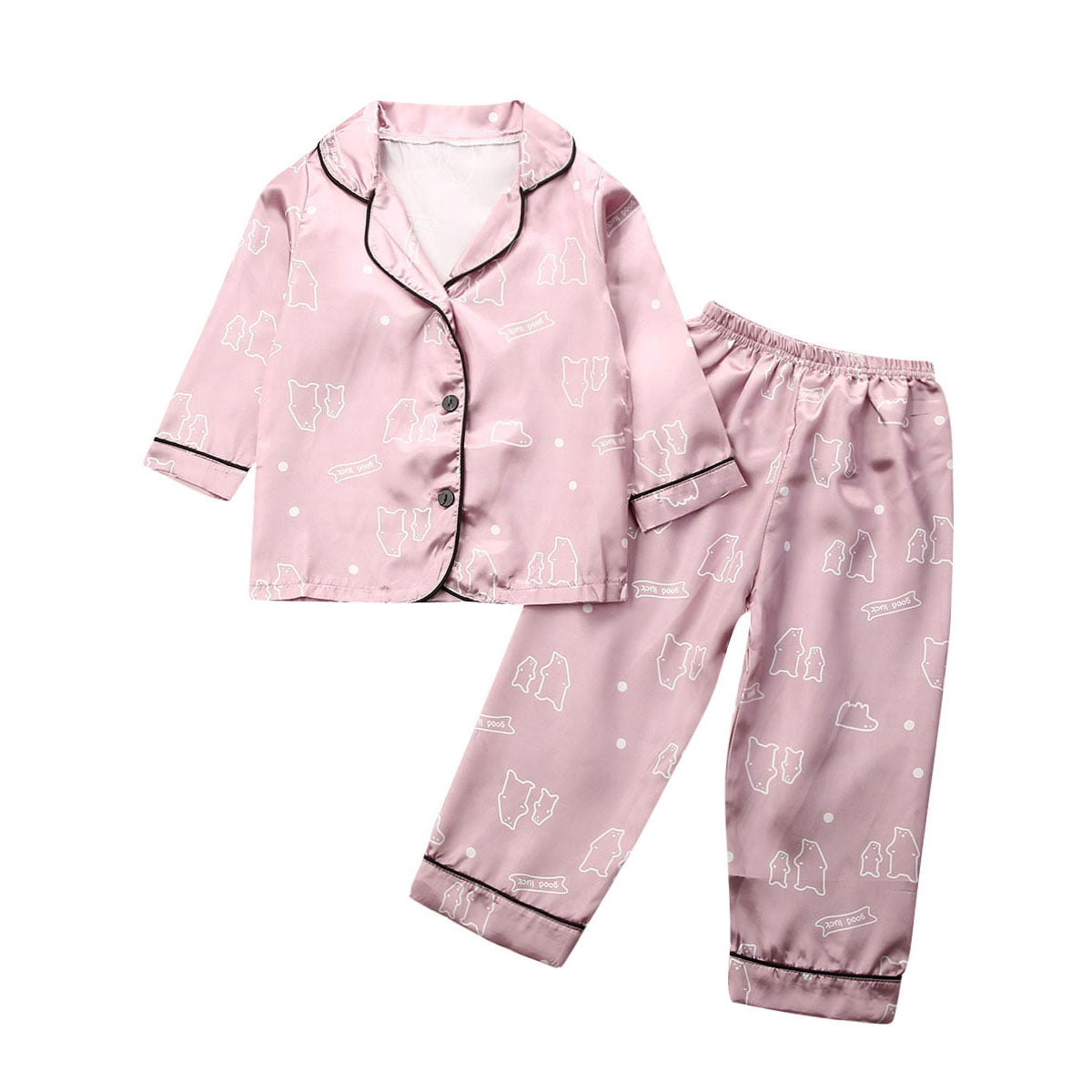 suanret - Toddler Baby Boy Girl Silk Pajamas Pyjamas Satin Set Child ...