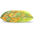 thumbnail image 3 of Marigold Flowers Velvet Oblong Lumbar Plush Throw Pillow Cover/Shams Cushion Case - 20x26in - Decorative Invisible Zipper Design for Couch Sofa Pillowcase Only, 3 of 5