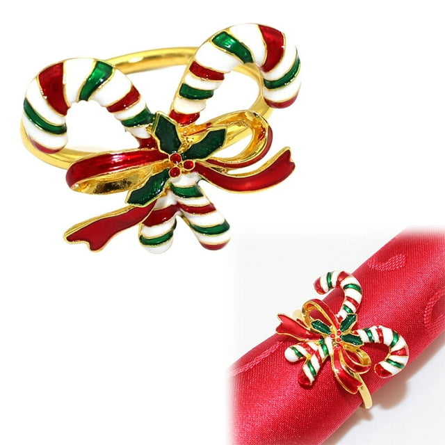 Christmas Decorations Outdoor Event & Party Christmas Decorations Christmas Napkin Rings Deer Wreath Pattern Napkin Ring Holders Decorative Metal Holder For Table Holiday Dinner Home Party Balloon