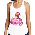 thumbnail image 2 of Pink Trump Home for Christmas Tank Top Fitted Racerback Women's Small White, 2 of 5