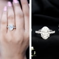 thumbnail image 4 of Rosec Jewels Lab Grown Diamond Solitaire Engagement Ring 3 Carat - IGI Certified Oval Diamond Ring for Women - E-VS1 Grade, 18K White Gold, US 8.50, 4 of 9