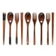 thumbnail image 2 of Toystoory Palillos de madera Juego de vajilla de mango largo Juego de cubiertos vintage Accesorios para el hogar Tenedor de cocina Niños Mostrada Palillos de línea marrón, 2 of 6