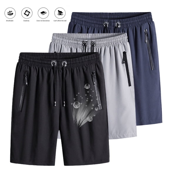 LILIYA Athletic Shorts for Men Plus Size Breathable Casual Shorts Summer Quick Dry Basketball Gym Shorts with Zipper Pockets