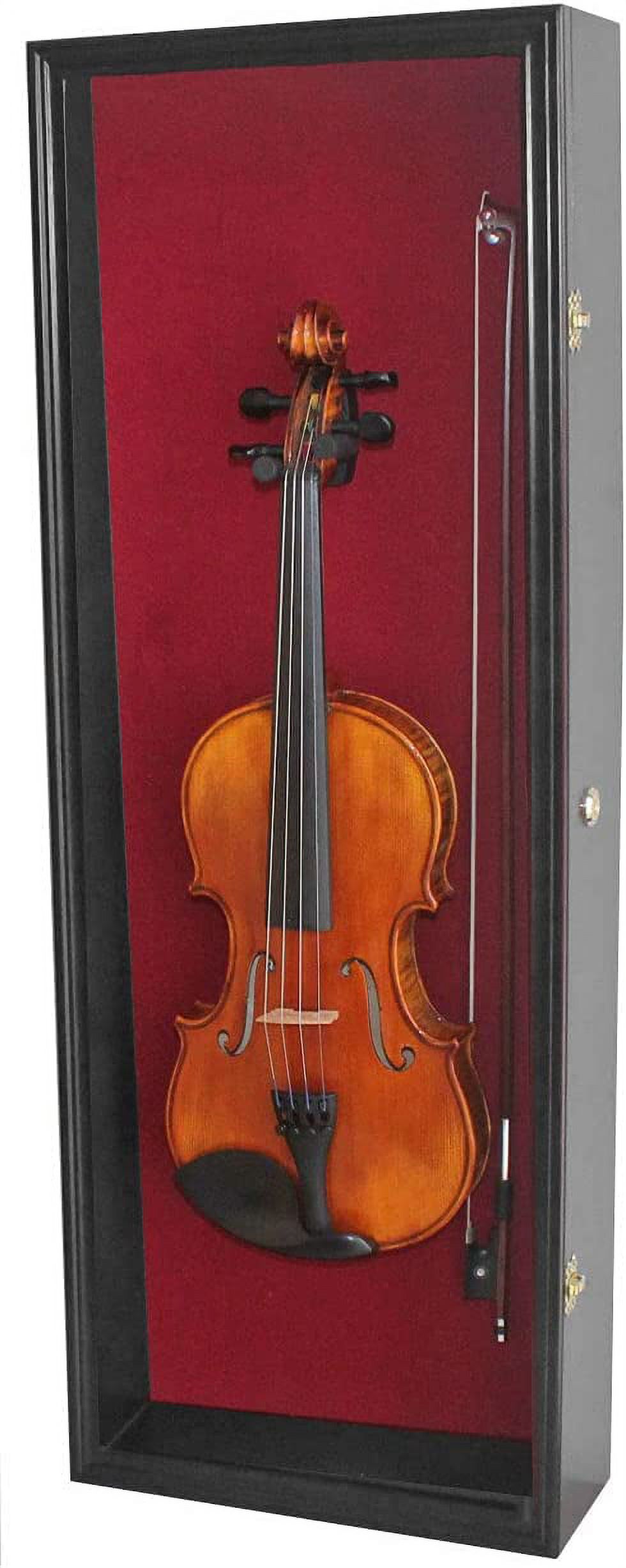 Ukulele Fiddle Violin Display Case Shadow Box with Hanger, 33" Height
