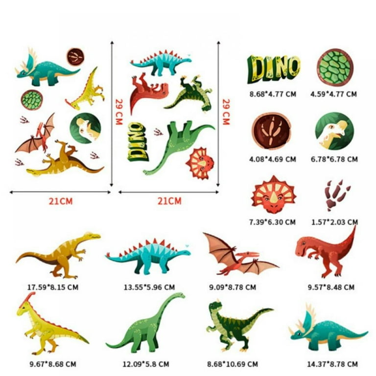 Dinosaur Wall Decals for Kids Room Glow in The Dark Stickers, Large Removable Vinyl Decor for Bedroom, Living Room, Classroom - Wall Cool Light Art