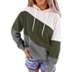 thumbnail image 1 of Sudadera con capucha de manga larga con bloques de color para mujer, bonita túnica holgada e informal con cordón, 1 of 6