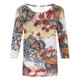 thumbnail image 4 of Tops Para Mujer Salir Tops Moda Casual Impreso Camiseta Suelta Media Manga 3/4 Blusa Cuello Redondo Odeerbi ODB148177, 4 of 5