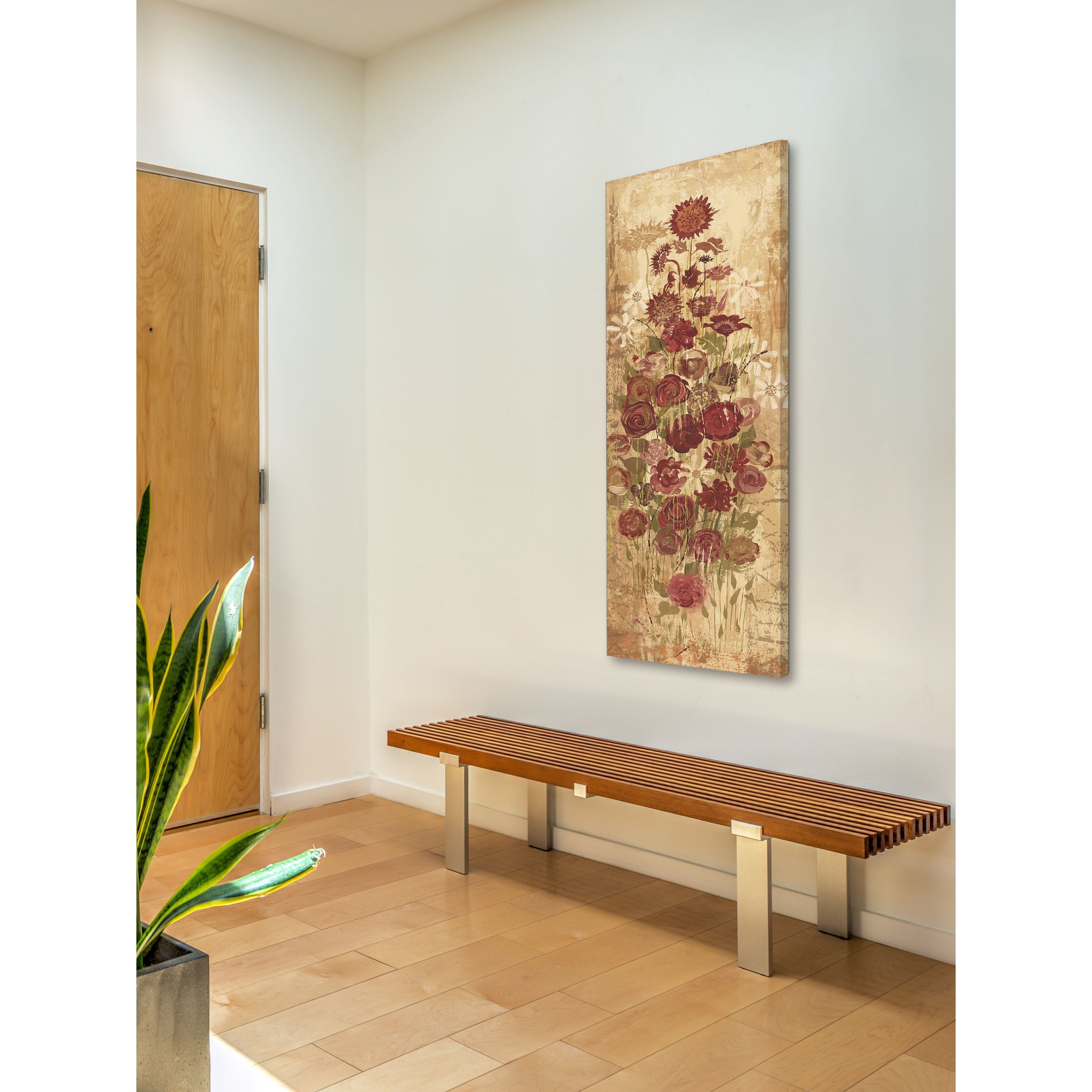 Marmont Hill "Floral Frenzy Burgundy III" Painting Print on Canvas