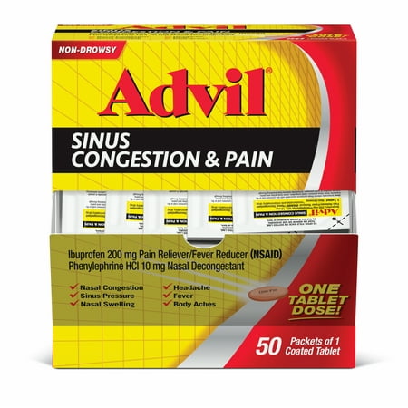 Advil Sinus Congestion & Pain Relief, Pain & Fever Reducer, 50 (Best Way To Relieve Congestion In Babies)
