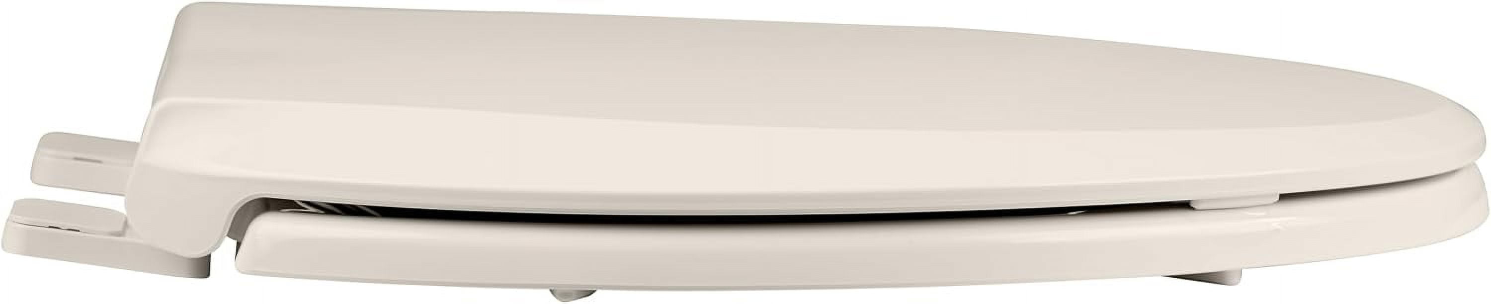 Garvee Sturdy Elongated Toilet Seat with Soft Close Mechanism, Universal Fit for Standard Toilets, Easy Installation & Cleaning, Secure Non-Slip Design (19", Almond)
