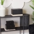 thumbnail image 2 of DecMode Intricate Carved Black Wood Decorative Box with Hinged Lid, 3 Count, 2 of 7