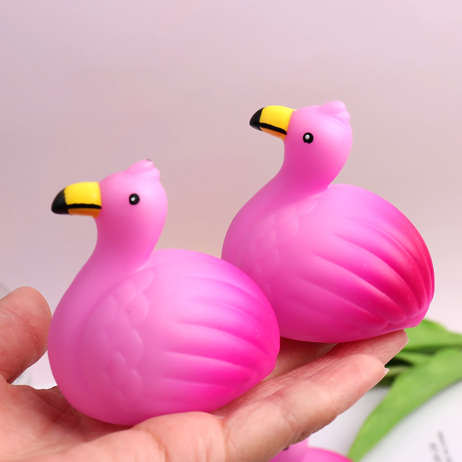 Temacd Baby Flamingo Bath Toy Colorful Lights LED Light Floating