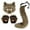 Khaki, variant on Festive Halloween Set Realistic Furry Gloves and Tail for and Festive Celebrations