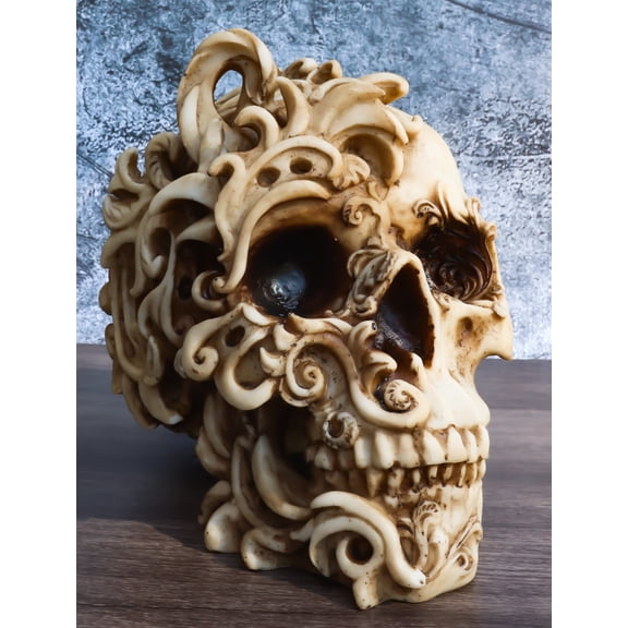 Spirit Skull Opera Tooled Rococo Flares Masquerade Cranium Macabre Figurine