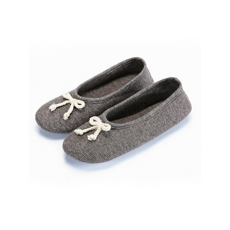 NK FASHION Womens Indoor Slippers Cute Bow Soft Sole House Slipper Flat Shoes Winter