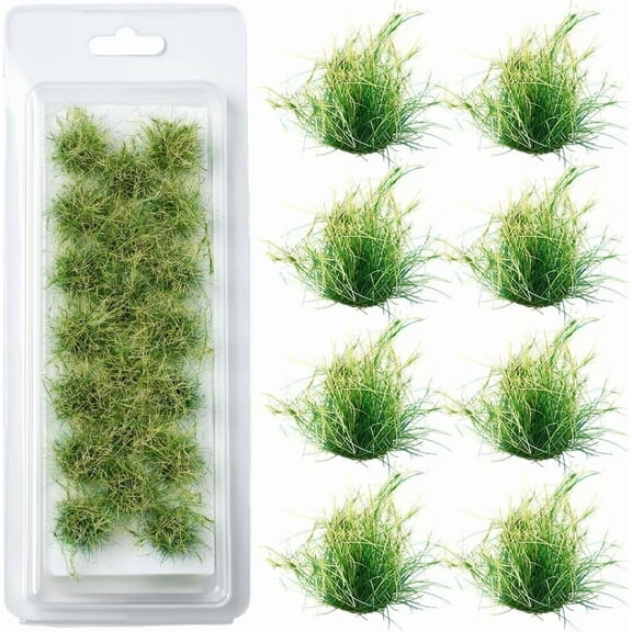 1 Box 20Pcs Static Grass Tufts Model Railroad Scenery Bushes Train Layout Scenery Resin Artificial Grass Lowland Shrub Vegetation for Miniature Landscape Railway Diorama Modeling 1set