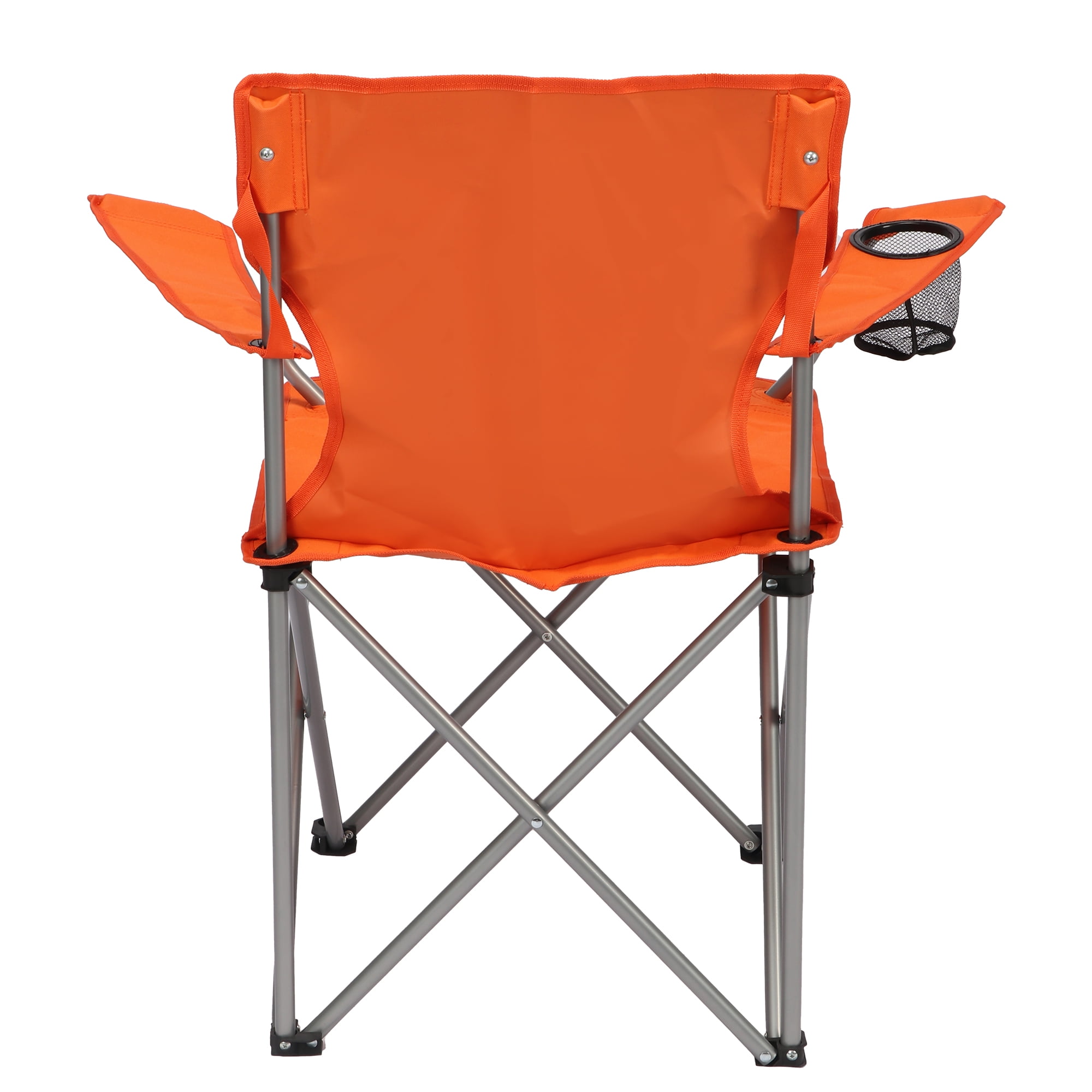 Ozark Trail Quad Folding Camp Chair with Cup Holder, Orange