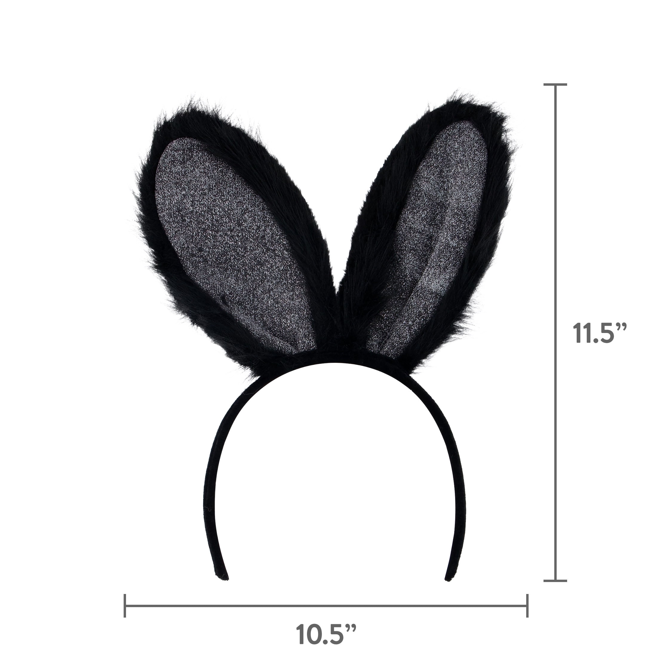 Bunny Costume Accessory Kit for Adults, Black and Gray, 3 Pieces, Halloween by Way To Celebrate