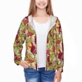 thumbnail image 3 of Cauagu Colored Large Mushrooms and Leaves Print Sun Protection Jacket for Teen,Full-Zipper Long Sleeve Sun Shirts with Pockets UV Hoodie Shirts Outdoor Athletic Jacket-Large, 3 of 7