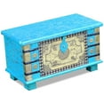 thumbnail image 5 of vidaXL Solid Mango Wood Storage Chest Box Trunk Living Room Decor Red/Blue, 5 of 18