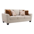 thumbnail image 2 of Furniture of America Aimee Modern Chenille Track Arm Sofa with Pillows, Taupe, 2 of 14