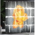 thumbnail image 4 of Ambesonne Grey Shower Curtain, Warm Rose Brick Wall, 69"Wx75"L, Grey Orange, 4 of 5