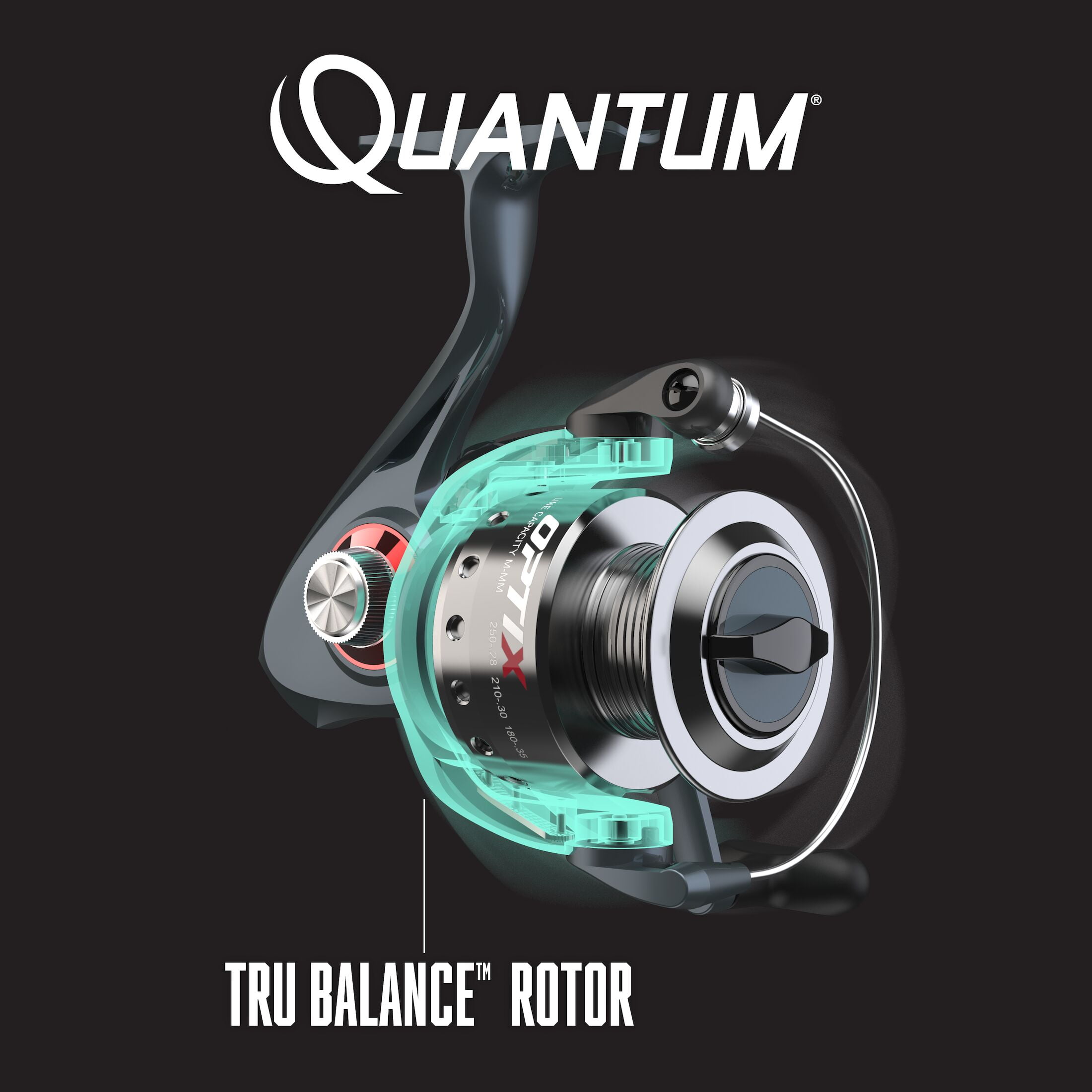 Quantum Optix Spinning Fishing Reel, Size 05 Reel, Silver (Clam Packaging)  