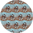 thumbnail image 1 of Ahgly Company Tapis d'Intérieur Rond Lavable en Machine Brun Terre de Sienne Transitionnel, 4 Pieds Rond, 1 of 7