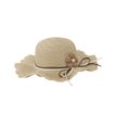 thumbnail image 1 of Sombrero Para Playa De Niña Ondulado Tejido De Paja Con Flor beige, 1 of 6