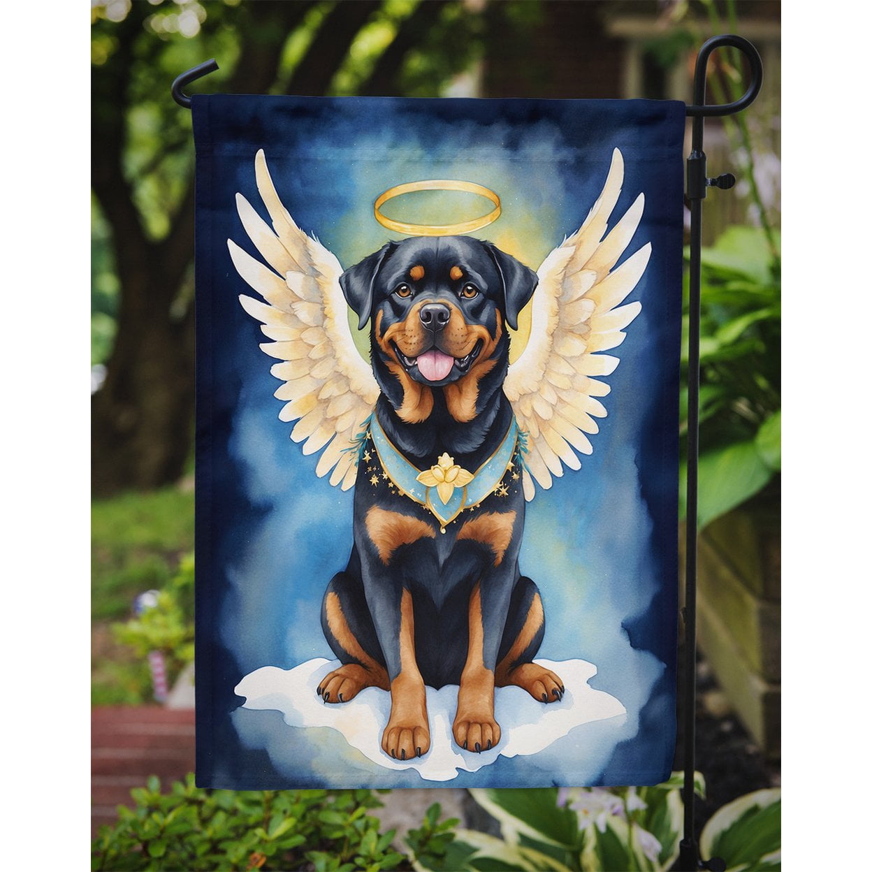 Rottweiler My Angel Garden Flag 11.25 in x 15.5 in