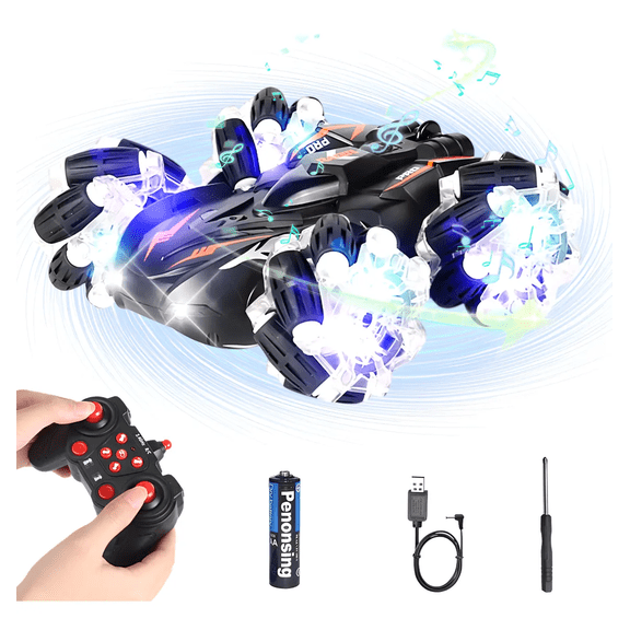 Juguete Coche De Acrobacias 360° Control Remoto Con Música Xtellar negro
