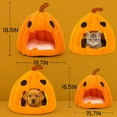 thumbnail image 7 of Pumpkin Cat Bed, 2025 Cute Pumpkin Shape Cat Cave, Puppy House for Cats Small Dogs (Orange-red, L), 7 of 7