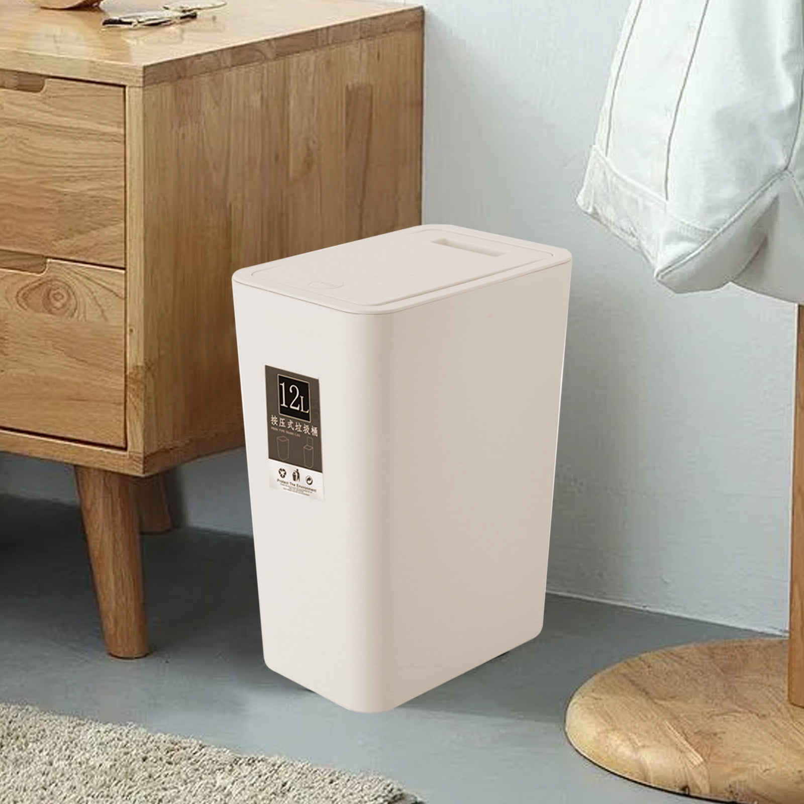 Miogawg Bathroom Trash Can With Lid, Slim Garbage Can, Small Trash Bin Waste Basket For Kitchen, Bedroom, Living Room, Office