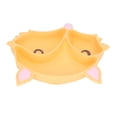 thumbnail image 4 of Plato de succión para bebé Ticfox Forma de zorro lindo no tóxico 3 divisores silicona suave antideslizante amarillo, 4 of 14