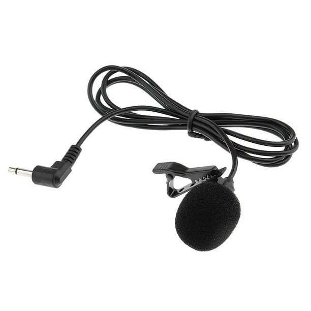 Micrófono de Solapa de Solapa Negro - 3 Mm / 3Pin / Ángulo de 3 mm shamjiam Micrófono con clip