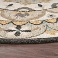 thumbnail image 3 of 4â€™ Round Gray and Ivory Floral Bloom Area Rug, 3 of 3