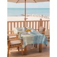 thumbnail image 2 of 60x102 Inch Outdoor Tablecloth with Umbrella Hole Zipper Rectangle Blue Beige Coastal Beach Rectangular Tablecloths Outside Waterproof Summer Ocean Wave Starfish Patio Table Cover for Picnic Party, 2 of 8