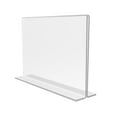thumbnail image 1 of FixtureDisplays® 12PK Support de Panneau Acrylique Transparent 6 x 4 Pouces pour Tables, Cadre de Tente Horizontale Menu de Panneau Photo, Insert Inférieur, film Protecteur Pelable 11193-2-6X4-12PK Style T (Blanc) avant Utilisation, 1 of 2