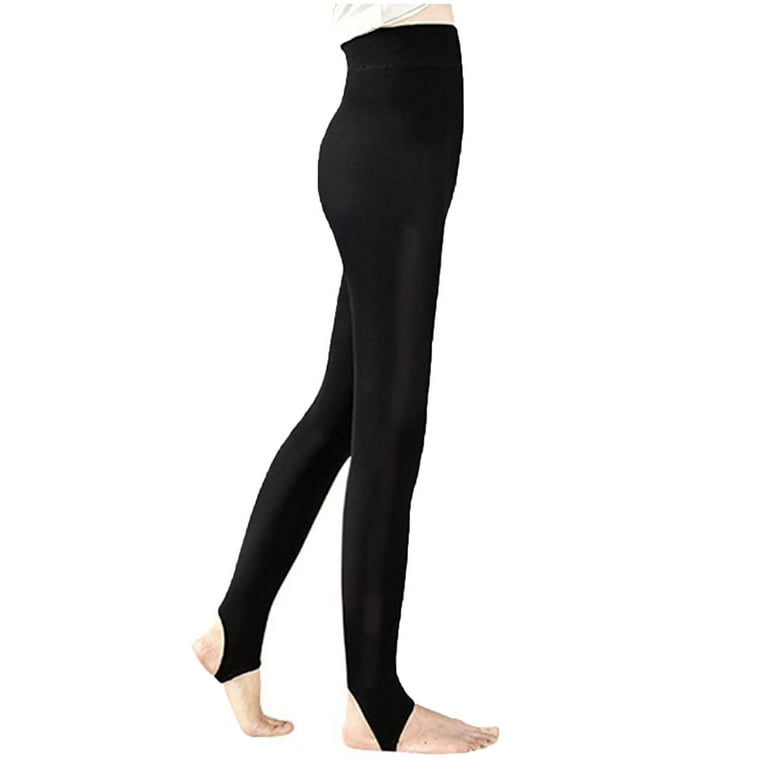 Fengqque Women's Soft Leggings to Keep Warm 2PC Pantyhose Solid Leggings  Super Elastic Slim Casual Legging