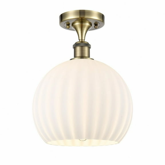 Innovations Lighting - White Venetian - 1 Light Semi-Flush Mount In Modern